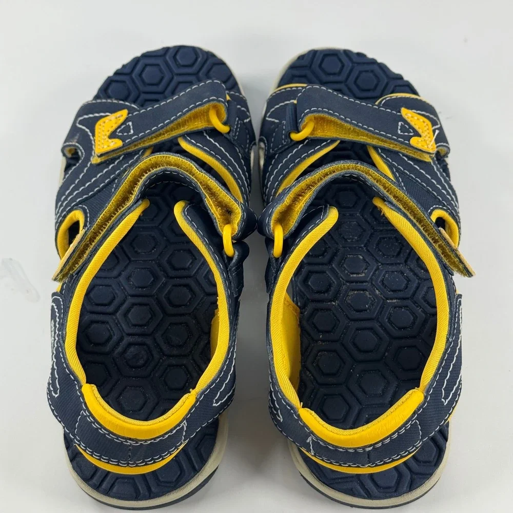 Timberland Adventure Seeker Boys‎ Navy Yellow Sandals A5798 Size 2 US